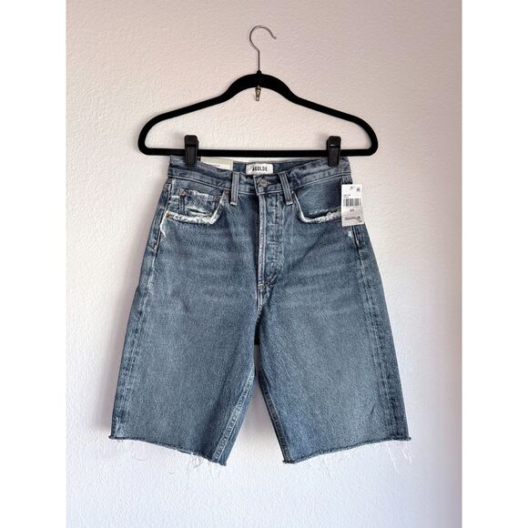 NWT AGOLDE Women's 90's Mid Rise Loose Denim Shorts in Precision Wash Size 23 - Picture 7 of 16